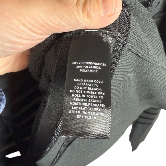 NWOT Lafayette 148 Sheer Striped Knit Open Cardigan Black Size M - Picture 6 of 7